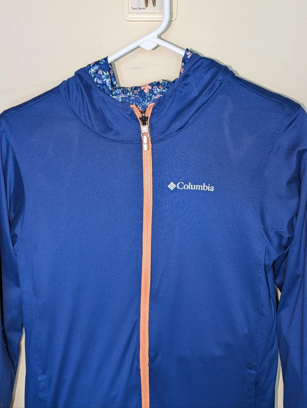 Columbia Reversible Windbreaker Jacket Blue and All Over Floral Print - Picture 4 of 10